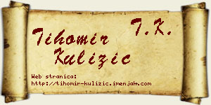 Tihomir Kulizić vizit kartica